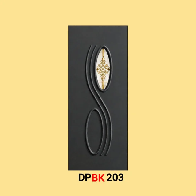 پانل دکوراتیو شیشه دار لمینیت مشکی مدل BK203