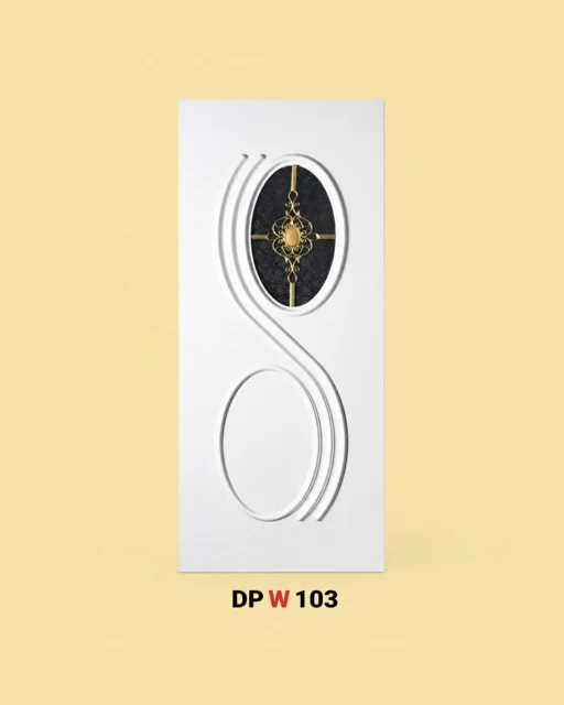 پانل دکوراتیو شیشه دار سفید مدل W103