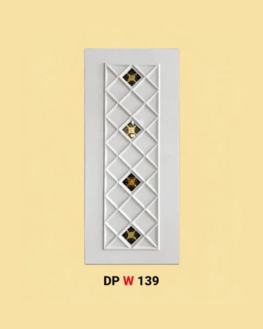 پانل دکوراتیو شیشه دار سفید مدل W139